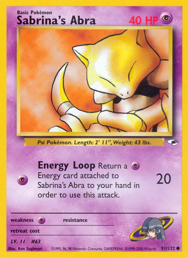 Gym Heroes Sabrina's Abra #91/132 unlimited